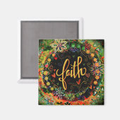 Geloof Bloemen Inspirerend Zegeningen Trendy Magneet (Voorkant / Achterkant)