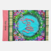 Geloof Bloemen Jouw naam Plaid Stijlvol Theedoek (Horizontaal)