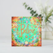 Geloof  bloemenaanmoedigingsgeloof bedankkaart (Staand voorkant)