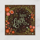  Geloof Bloemenhart Inspirerende Vriendelijkheid K Vierkante Visitekaartje (Voorkant)