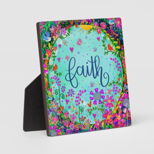  Geloof Bloemvogels Whimsical Leuke Ezel Fotoplaat (Voorkant)