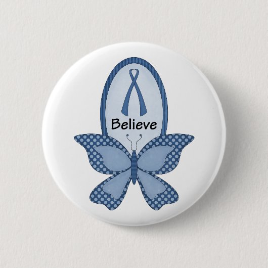Geloof- Blue Awareness Ronde Button 5,7 Cm (Voorkant)
