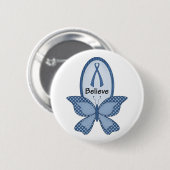 Geloof- Blue Awareness Ronde Button 5,7 Cm (Voorkant /achterkant)