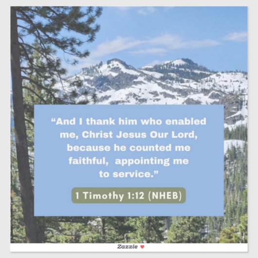 Geloof Boodschap - Bijbel - 1 Timoteüs 1-12 - Viny Sticker (Vel)