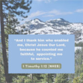 Geloof Boodschap - Bijbel - 1 Timoteüs 1-12 - Viny Sticker (Voorkant)