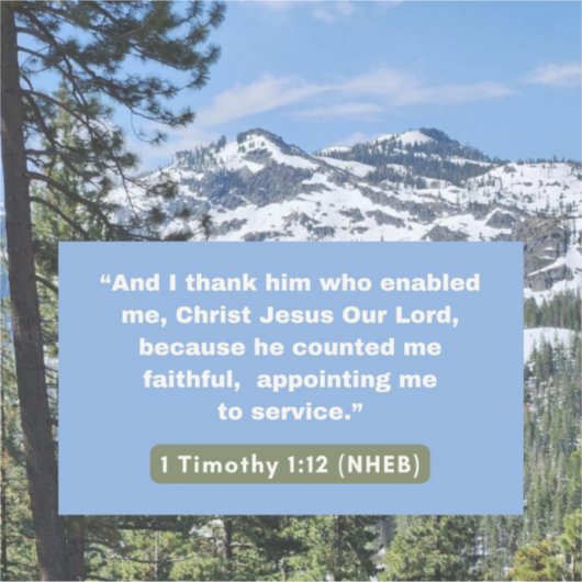 Geloof Boodschap - Bijbel - 1 Timoteüs 1-12 - Viny Sticker (Voorkant)