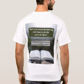 Geloof Boodschap - Romeinen 10-17 - Korte mouw Wit T-shirt (Achterkant)