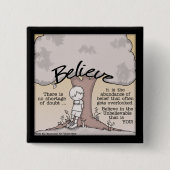 Geloof boom vierkante button 5,1 cm (Voorkant)