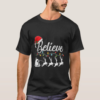 Geloof boomlichten geloven voor de Kerstman T-shirt