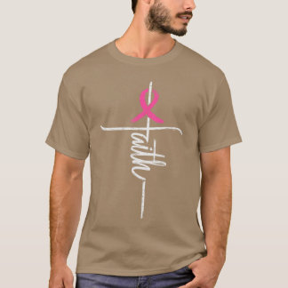 Geloof Borstkanker Bewustzijn Kruis Christelijk Ro T-shirt