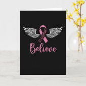 Geloof Borstkanker Steun Roze Ribbon Gift Kaart (Gele Bloem)