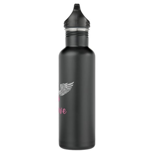 Geloof Borstkanker Steun Roze Ribbon Gift Waterfles (Rechts)