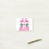 Geloof borstkankerwaarschuwing Flamingo T-Shirt Post-it® Notes (Op bureau)