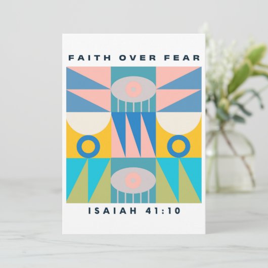 Geloof boven angst aanmoediging Kaart (Staand voorkant)
