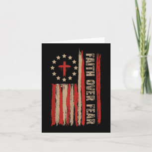 Geloof boven angst Amerika trots op ons vlag Jezus Kaart