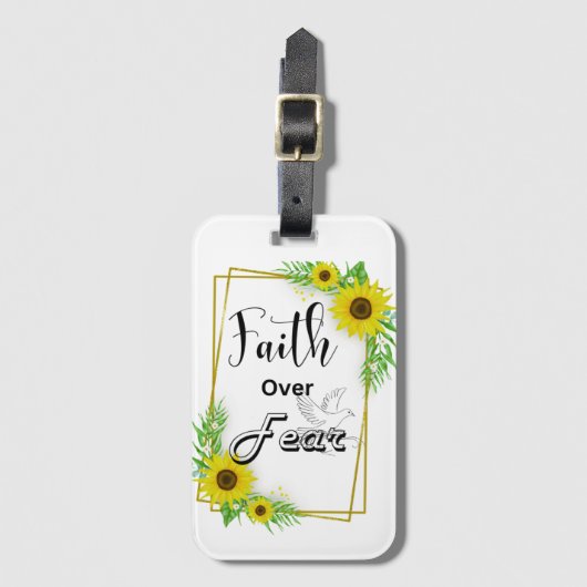 Geloof boven angst Bijbelvers Bagagelabel | Philip (Voorkant (verticaal))