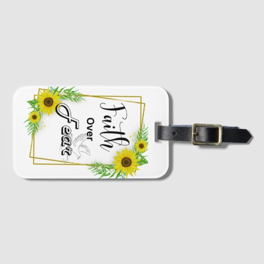 Geloof boven angst Bijbelvers Bagagelabel | Philip (Voorkant (horizontaal))