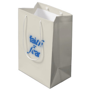 Geloof Boven Angst Blauwe Minimalistische Zorgpa Medium Cadeauzakje