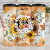 Geloof boven angst bloemencascade thermosbeker