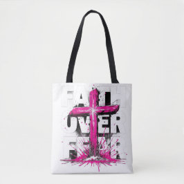 Geloof boven angst Canvas tas | Christelijk kruiso