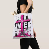 Geloof boven angst Canvas tas | Christelijk kruiso (Dichtbij)