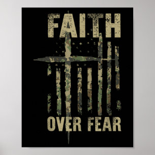 Geloof Boven Angst Christelijk Amerika Trots Ameri Poster