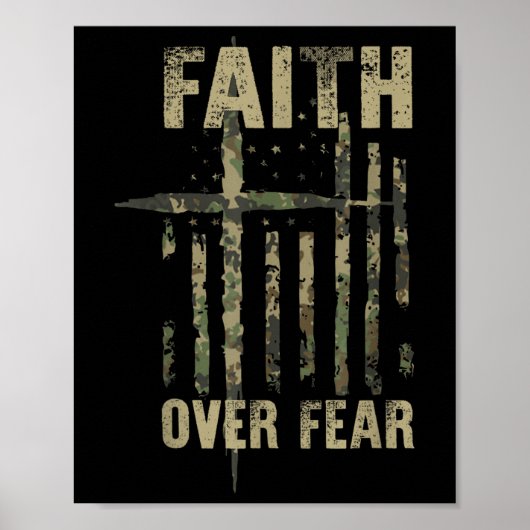 Geloof Boven Angst Christelijk Amerika Trots Ameri Poster (Voorkant)