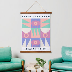 Geloof boven angst Christelijk geloof Poster Moder Hangend Wandkleed