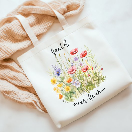 Geloof boven angst Christelijk Inspirerend Tote Bag