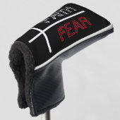 Geloof boven angst Christelijk kruis Golfheadcover (3/4 voorkant)