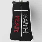 Geloof boven angst Christelijk kruis Golfheadcover (Draai 90)