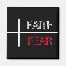 Geloof boven angst Christelijk kruis Magneet