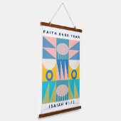 Geloof boven angst Christelijk Poster Modern Abstr Hangend Wandkleed (Gebogen)