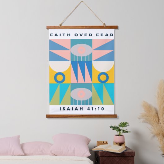 Geloof boven angst Christelijk Poster Modern Abstr Hangend Wandkleed (Slaapkamer)