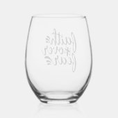 Geloof boven angst Christelijk religieus citaat Wijnglas Zonder Voet (Achterkant)