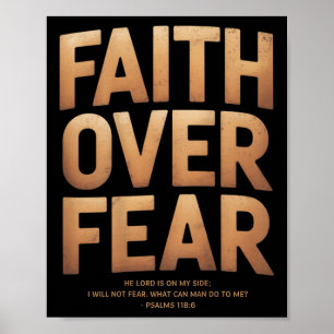 Geloof Boven Angst Christelijk Vintage (op achterk Poster