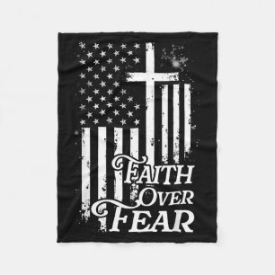 Geloof Boven Angst Christelijke Amerikaanse Vlag R Fleece Deken