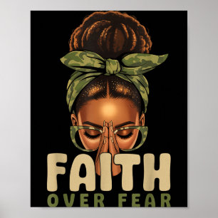 Geloof Boven Angst Christelijke Camo Afro-Amerikaa Poster