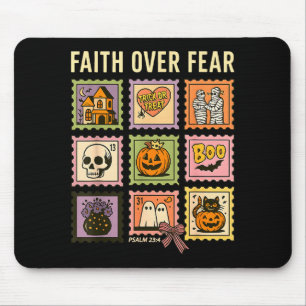Geloof Boven Angst Christelijke Halloween Stempel  Muismat