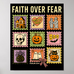 Geloof Boven Angst Christelijke Halloween Stempel  Poster
