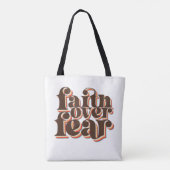 Geloof boven angst Christelijke inspiratie Tote Bag (Achterkant)
