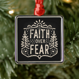 Geloof boven angst Christelijke rustieke retro est Metalen Ornament