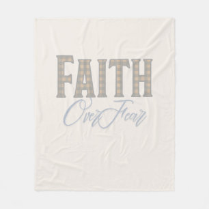 Geloof Boven Angst Christelijke Typografie Ontwerp Fleece Deken