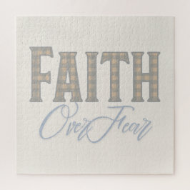Geloof Boven Angst Christelijke Typografie Ontwerp Legpuzzel