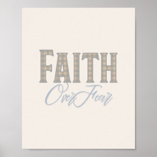 Geloof Boven Angst Christelijke Typografie Ontwerp Poster