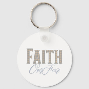 Geloof Boven Angst Christelijke Typografie Ontwerp Sleutelhanger