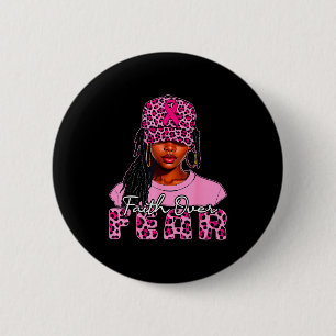 Geloof Boven Angst Christelijke Zwarte Vrouwen Afr Ronde Button 5,7 Cm