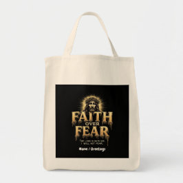 Geloof boven angst De Heer staat aan mijn kant Tote Bag
