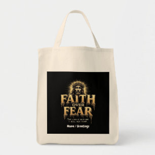 Geloof boven angst De Heer staat aan mijn kant Tote Bag