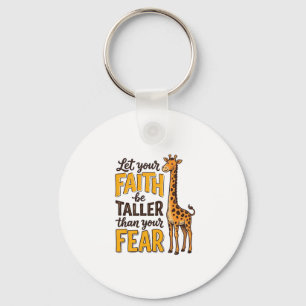 Geloof Boven Angst Giraffe Vintage Christelijk T-s Sleutelhanger